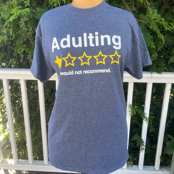Millennial Core; Grey Graphic Tee Shirt; Yellow Stars; NWOT; Women’s (M) - Picture 1 of 7